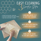 Reusable beeswax bread bags from Nectar & Nest for storing homemade bread and sourdough, featuring natural beeswax coating.