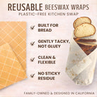 XL Nectar & Nest beeswax bread wraps with honeycomb and twill fabric, eco-friendly reusable food wraps for bread and snacks.