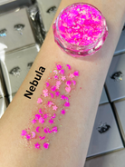 Nekoyanin Gel Glitter Tears in a jar with shimmering silver glitter, perfect for nail art and creative beauty designs.