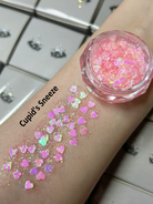 Nekoyanin Gel Glitter Tears in a jar with shimmering gold and silver glitter, perfect for nail art and cosmetic designs.