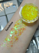 Nekoyanin Gel Glitter Tears in a jar with shimmering gold glitter, perfect for creative nail art and sparkling designs.