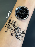 Nekoyanin Gel Glitter Tears in a jar with shimmering gold glitter and a clear gel base for creative nail art and decoration.
