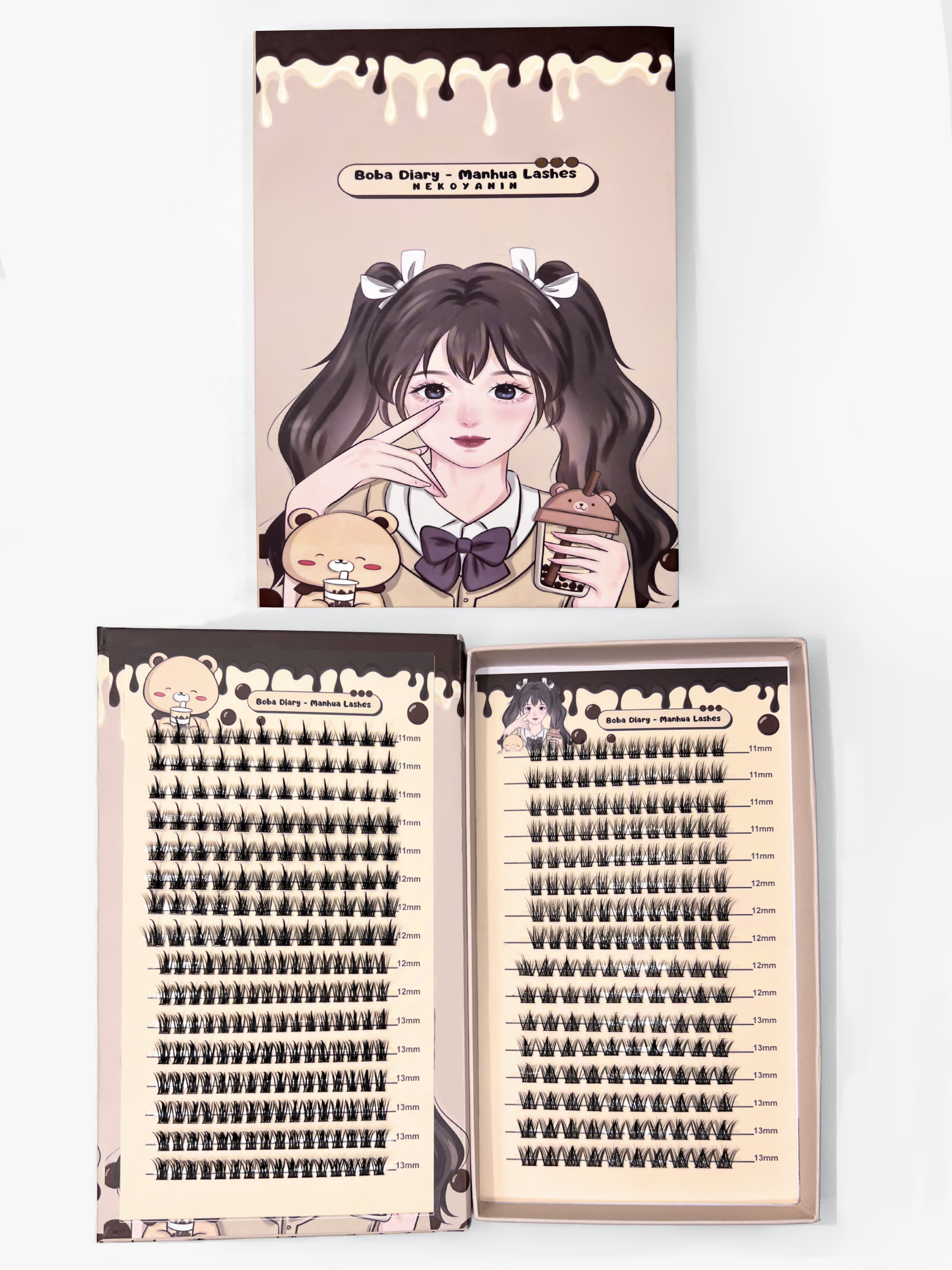 Nekoyanin Boba Diary Manhua Manga Lash Clusters Book with colorful illustrated cover featuring manga-style characters and designs.
