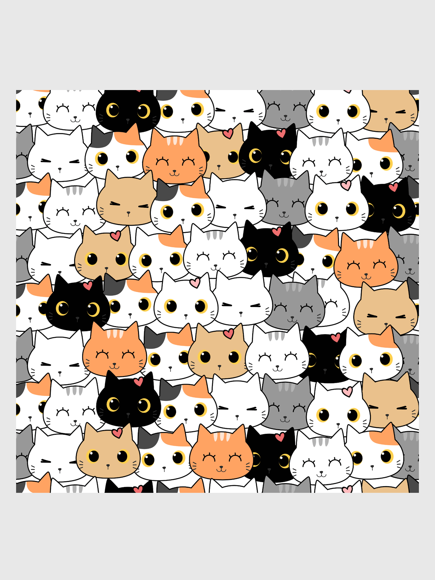 Nekoyanin magic makeup bag featuring cute cat illustrations with a foldable design and multiple compartments for cosmetics.