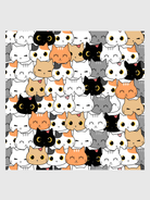 Nekoyanin magic makeup bag featuring cute cat illustrations with a foldable design and multiple compartments for cosmetics.