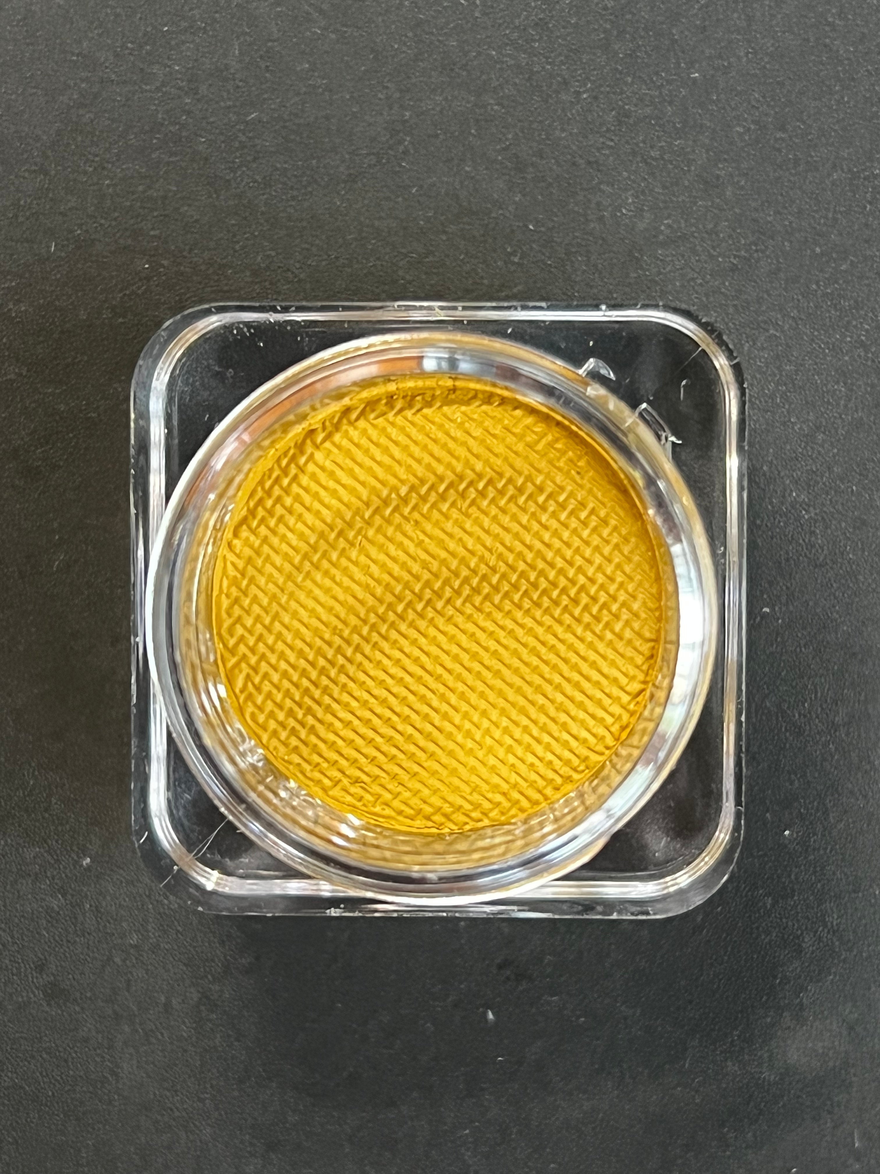 Nekoyanin 14 Mustard yellow water-activated graphic liner with bold, artistic design on a white background.