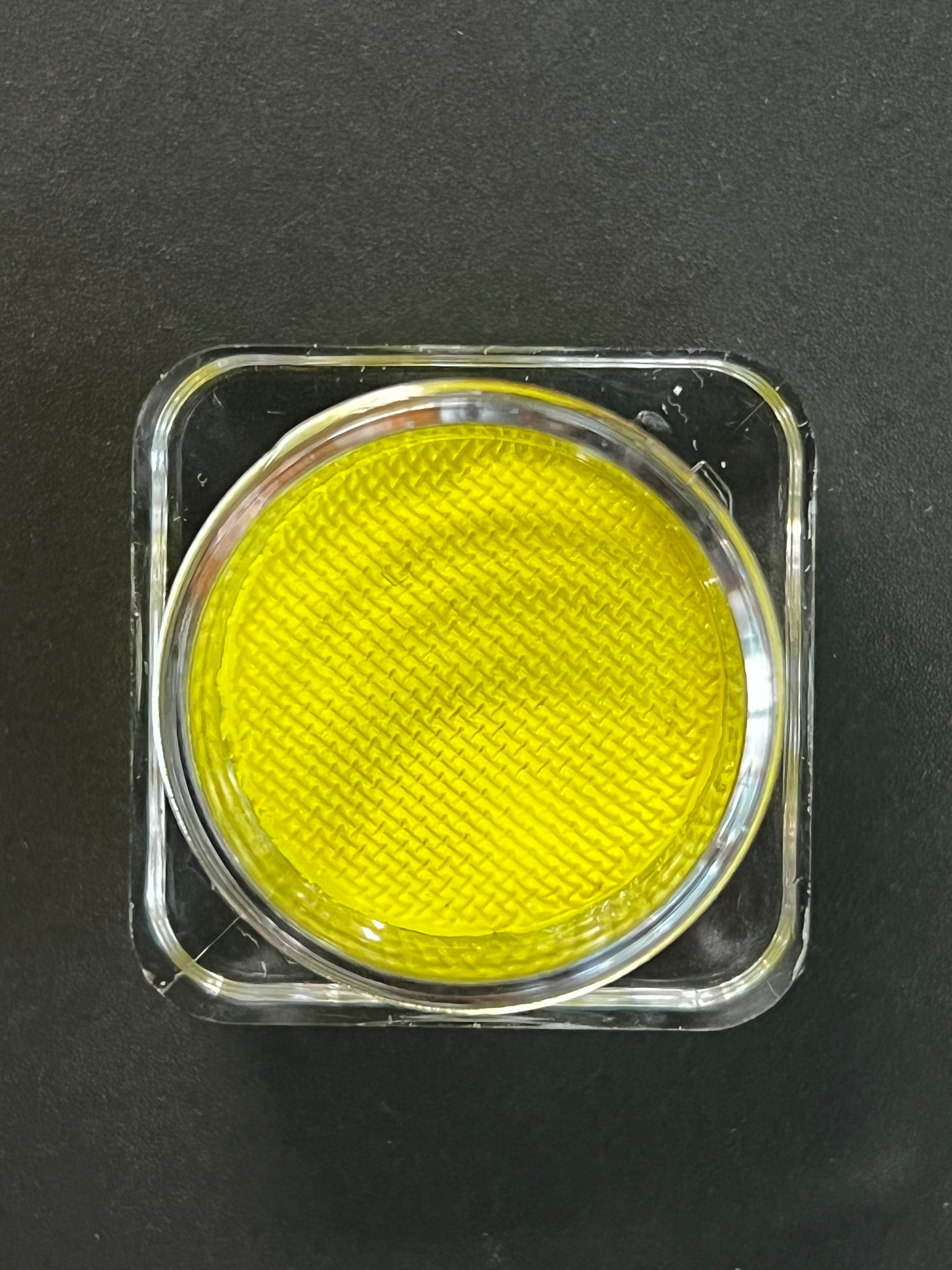 Nekoyanin 15 Dijon yellow water-activated graphic liner, vibrant gel eyeliner with bold color and precise application.