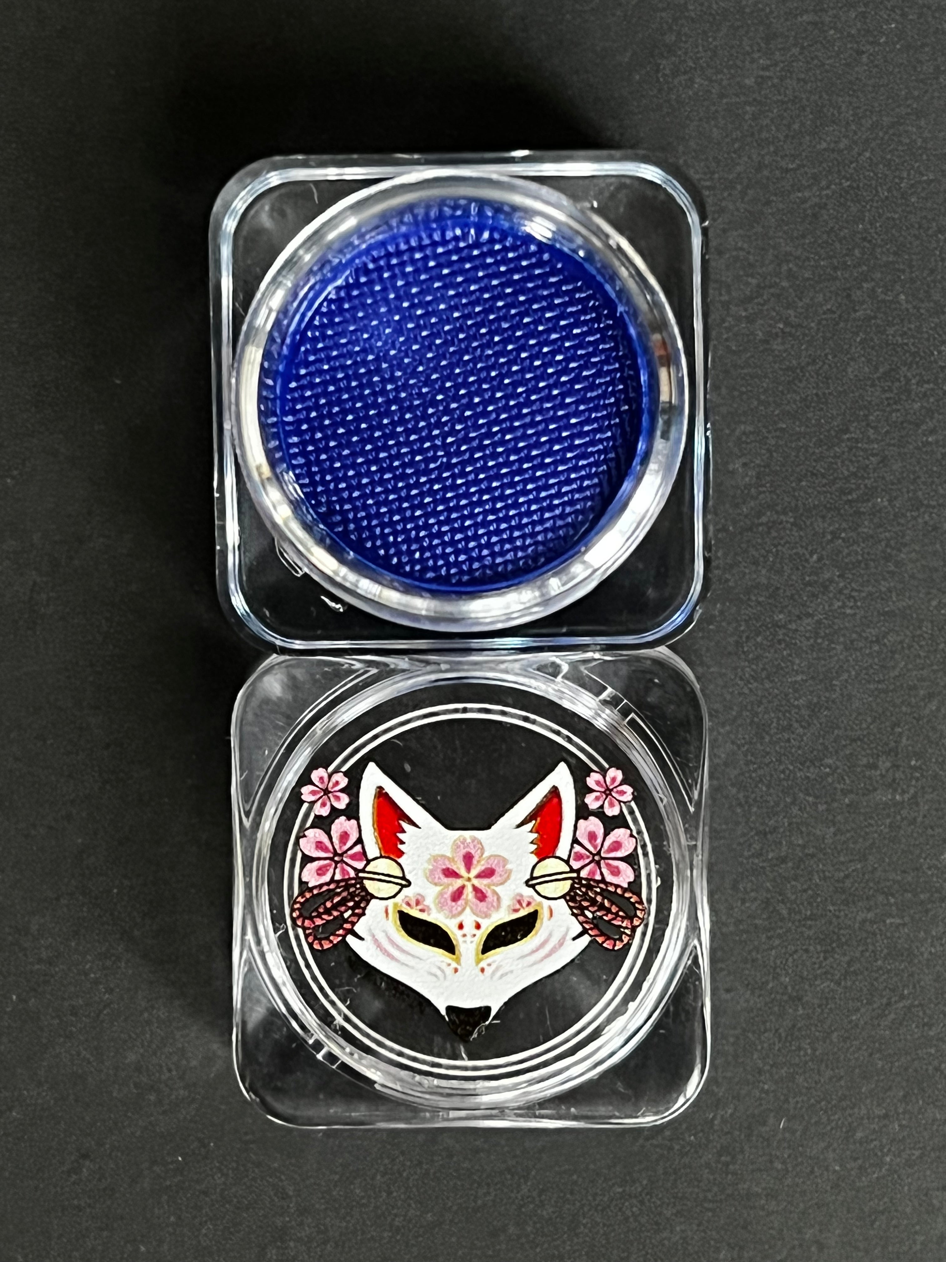 Nekoyanin 27 Azure blue water-activated graphic liner with bold, vivid blue color and intricate design.