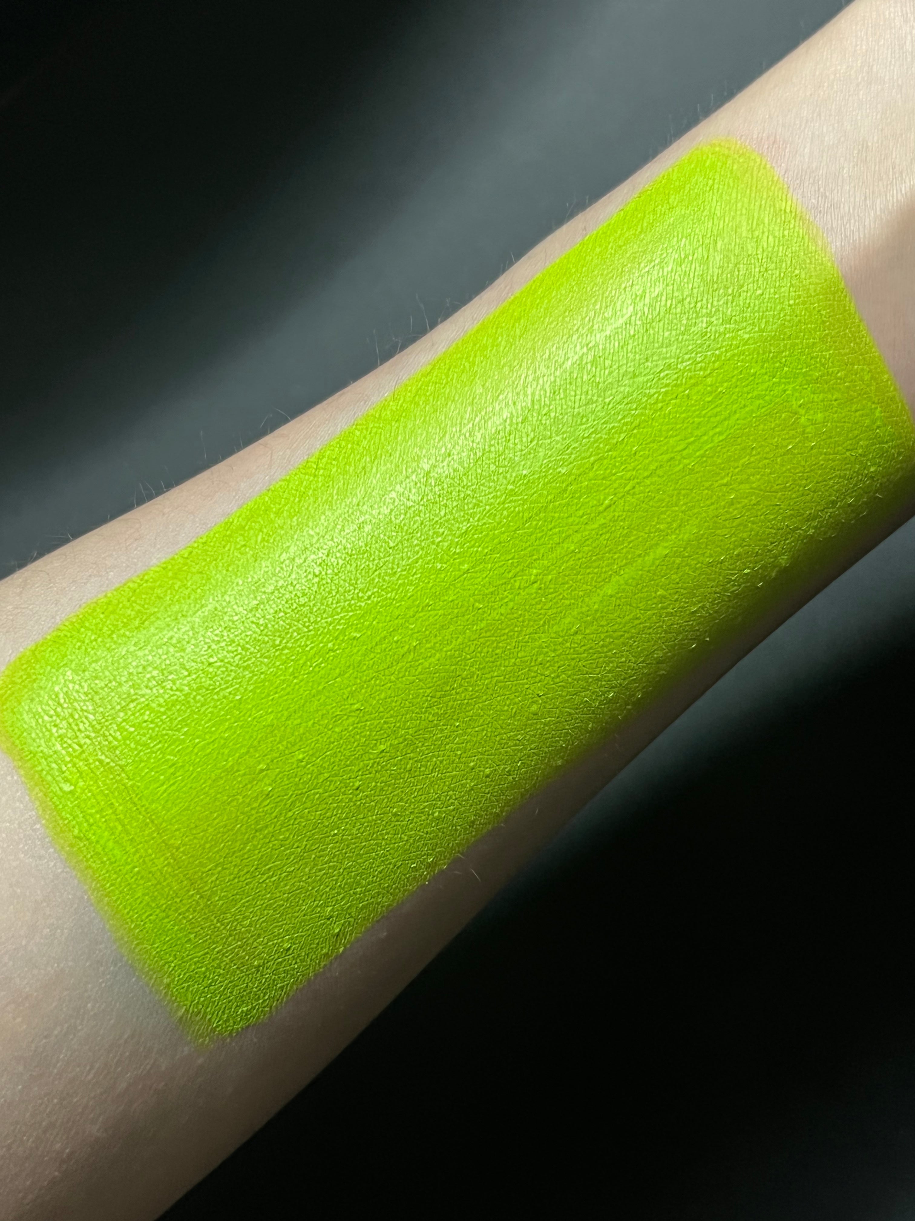 Nekoyanin 48 Lime Green Water Activated Graphic Liner with vibrant color and bold design on black background.