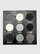 Japanese Horror Palette by Nekoyanin featuring vibrant, spooky eyeshadow shades in a compact palette.