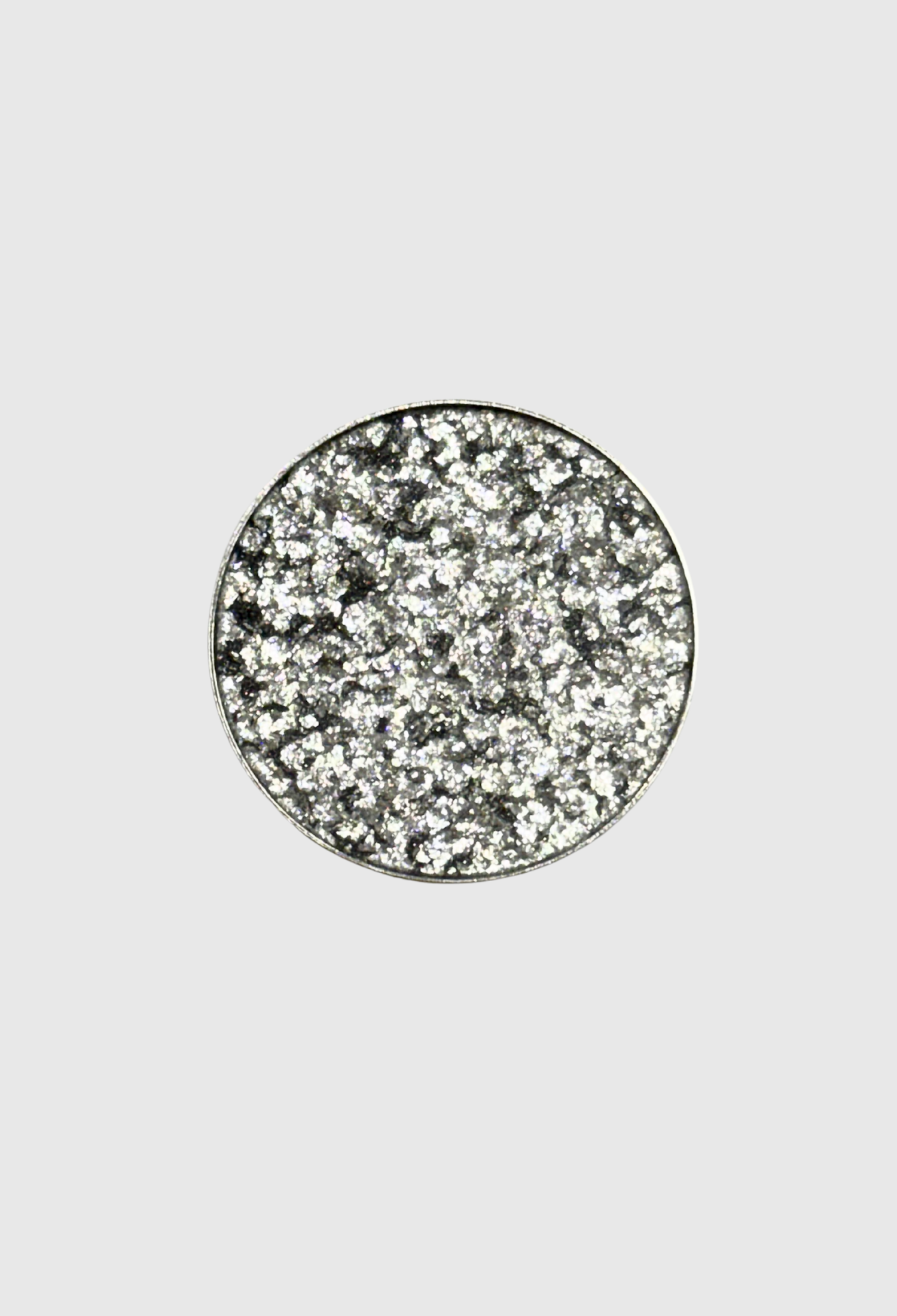 Pressed pigment in a knight in shining armor design by Nekoyanin, featuring shimmering metallic gold and silver tones.