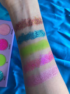 Nekoyanin Streamer Palette with vibrant, colorful makeup shades in a sleek compact case, perfect for creative eye looks.