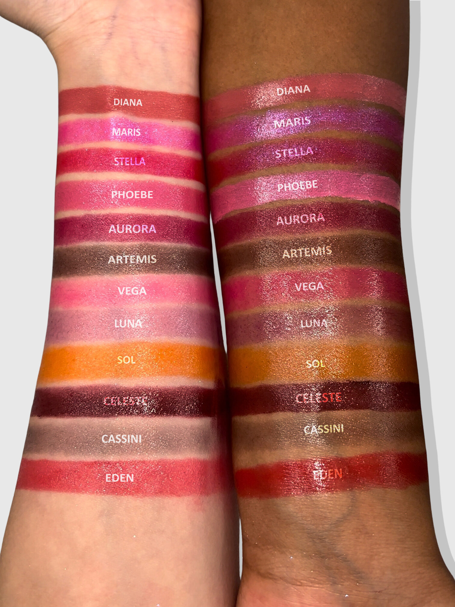 Nekoyanin Eden Jelly Lipsticks with colorful, glossy finishes displayed in a variety of shades.
