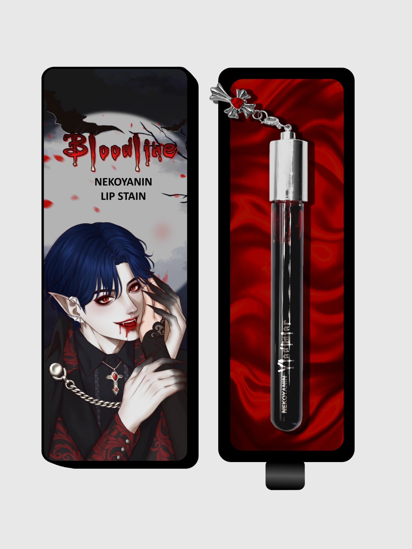 Nekoyanin Bloodline Lip Stain Lip Tint in a sleek tube, showcasing a vibrant, long-lasting lip color with a smooth, matte finish.