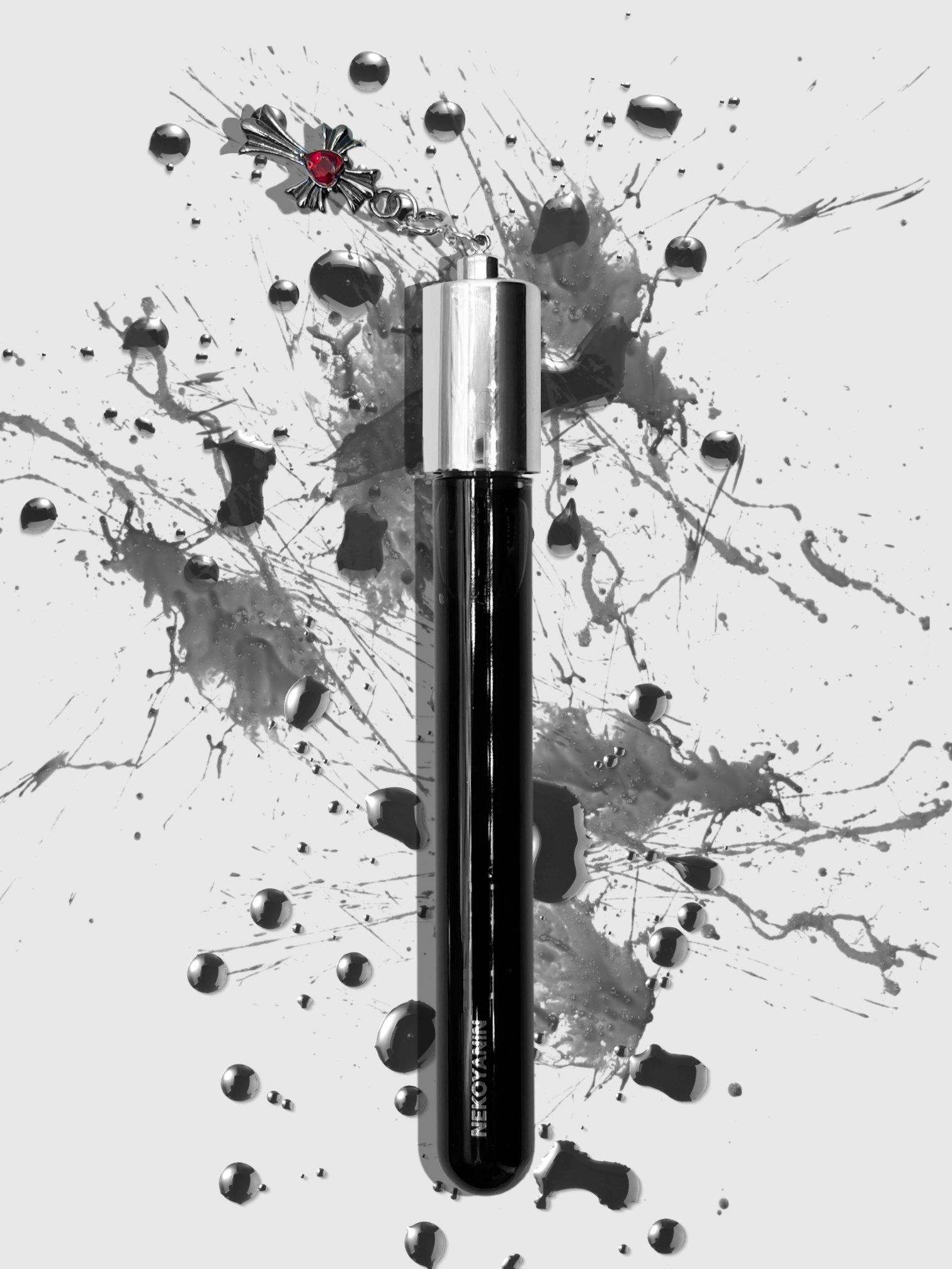 Nekoyanin Bloodline Lip Stain lip tint applied on lips, showcasing deep, rich color and smooth finish.
