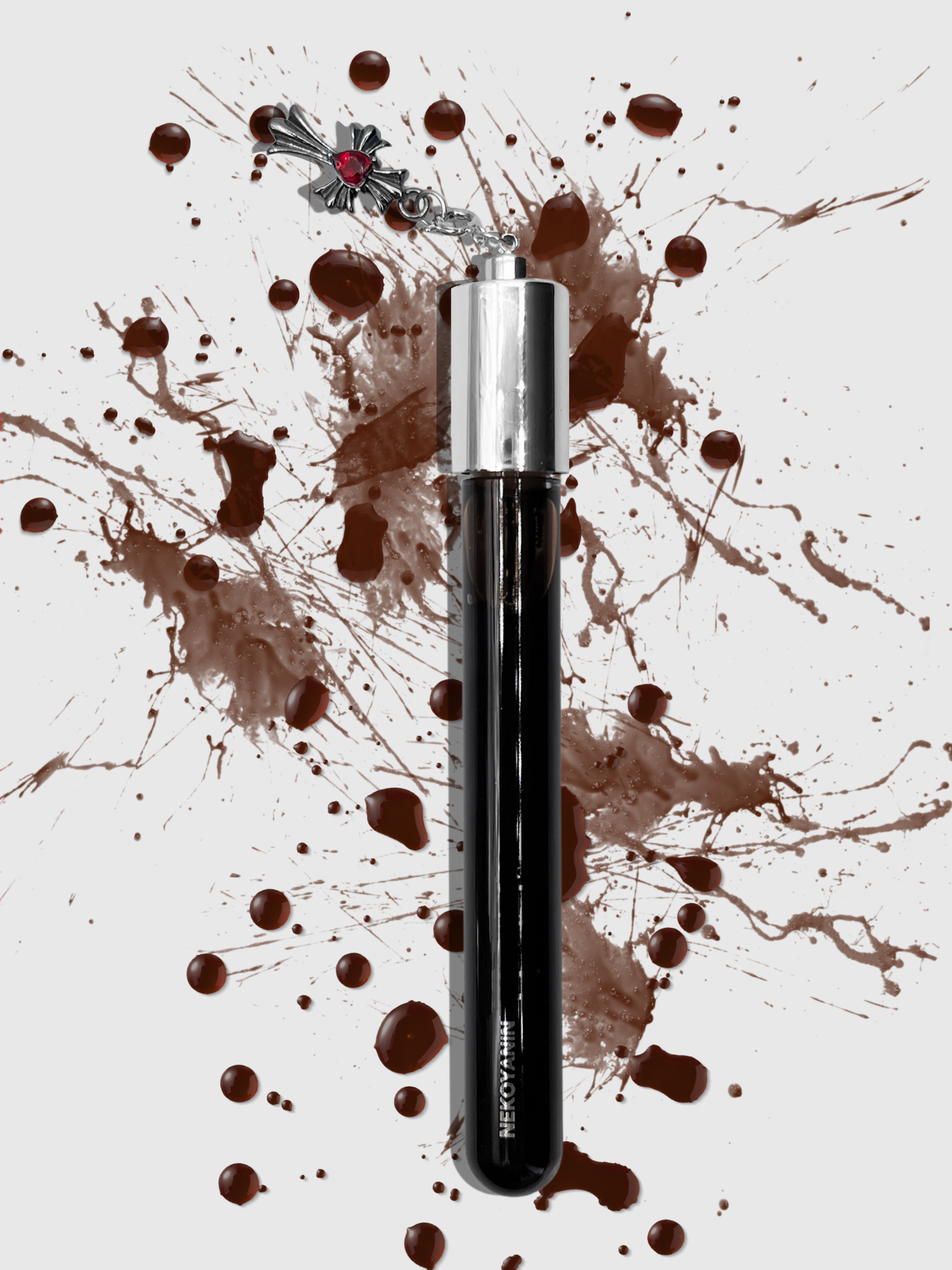 Nekoyanin Bloodline Lip Stain lip tint in vibrant red, showcasing the smooth, lightweight application on lips.