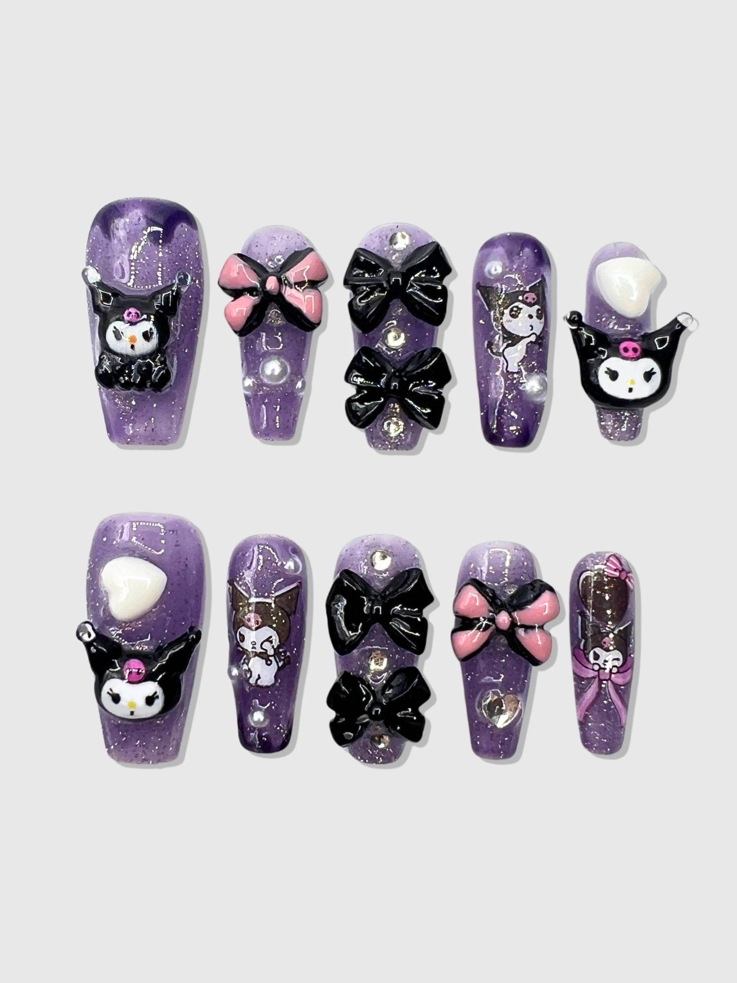 Nekoyanin Mischievous Press-On Nails with playful design and short length, perfect for easy, stylish nail upgrades.