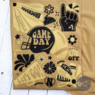 Newton Groovy Mustard Comfort Colors long sleeve graphic tee with vibrant retro design and soft cotton fabric.