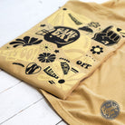 Newton Groovy Mustard Comfort Colors long sleeve graphic tee featuring vibrant groovy design and comfortable fit.