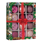 Set of 12 Old World Christmas 1.5-inch Posh Pink Balls ornaments with shiny pink finish for holiday decorating.
