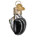 Mini Bat Ornament by Old World Christmas, featuring a detailed black bat with textured wings and festive holiday design.