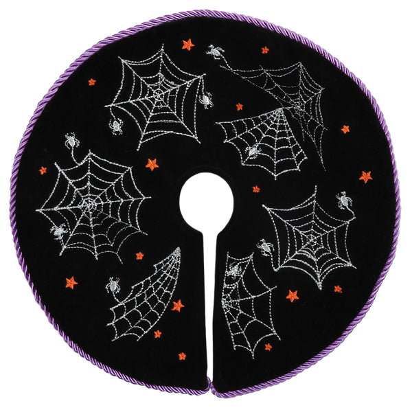 Old World Christmas Mini Halloween Tree Skirt Ornament featuring festive orange and black design with spooky details.
