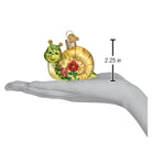 Colorful Smiley Snail ornament from Old World Christmas featuring a cheerful snail design with bright, festive details.