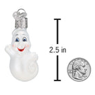 Mini Ghost Ornament from Old World Christmas featuring a detailed ghost figure with a festive holiday design.