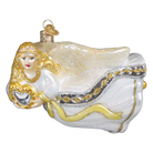Old World Christmas angel with heart ornament featuring detailed angel figure holding a heart-shaped design.