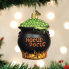 Old World Christmas Halloween Cauldron Ornament, detailed ceramic decoration with spooky design for Halloween decor
