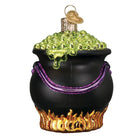 Old World Christmas Halloween Cauldron Ornament, detailed glass decoration with spooky design for Halloween decor.
