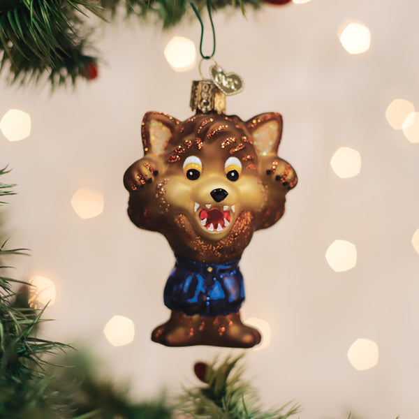 Old World Christmas Halloween Werewolf Ornament featuring a detailed, festive werewolf figure for holiday decorating.