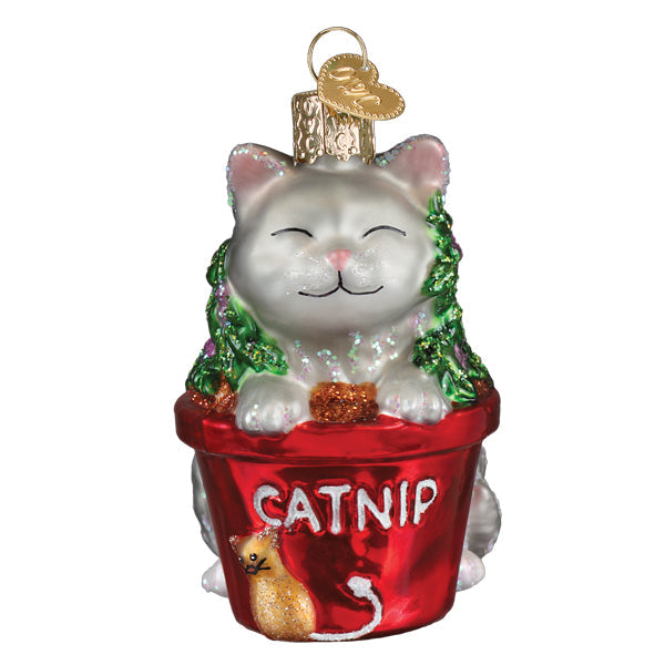 Colorful Old World Christmas Catnip Cat Ornament with detailed feline design and festive holiday accents.