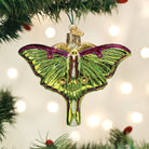 Old World Christmas Luna Moth Ornament featuring a detailed, colorful moth design on a decorative hanging ornament.