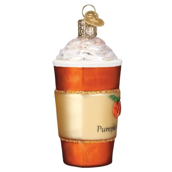 Old World Christmas Pumpkin Spice Latte ornament featuring a detailed, festive coffee cup with pumpkin spice design.