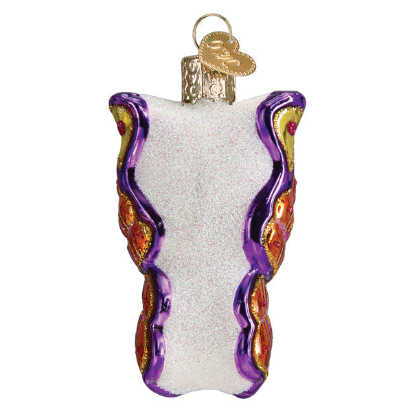 Bright butterfly ornament by Old World Christmas with colorful, detailed butterfly design hanging on a string.