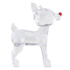 Old World Christmas Rudolph crystal figurine with detailed red nose and festive holiday design, handcrafted glass ornament.