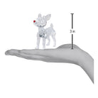 Old World Christmas Rudolph crystal figurine with detailed red nose and festive design, perfect for holiday décor.
