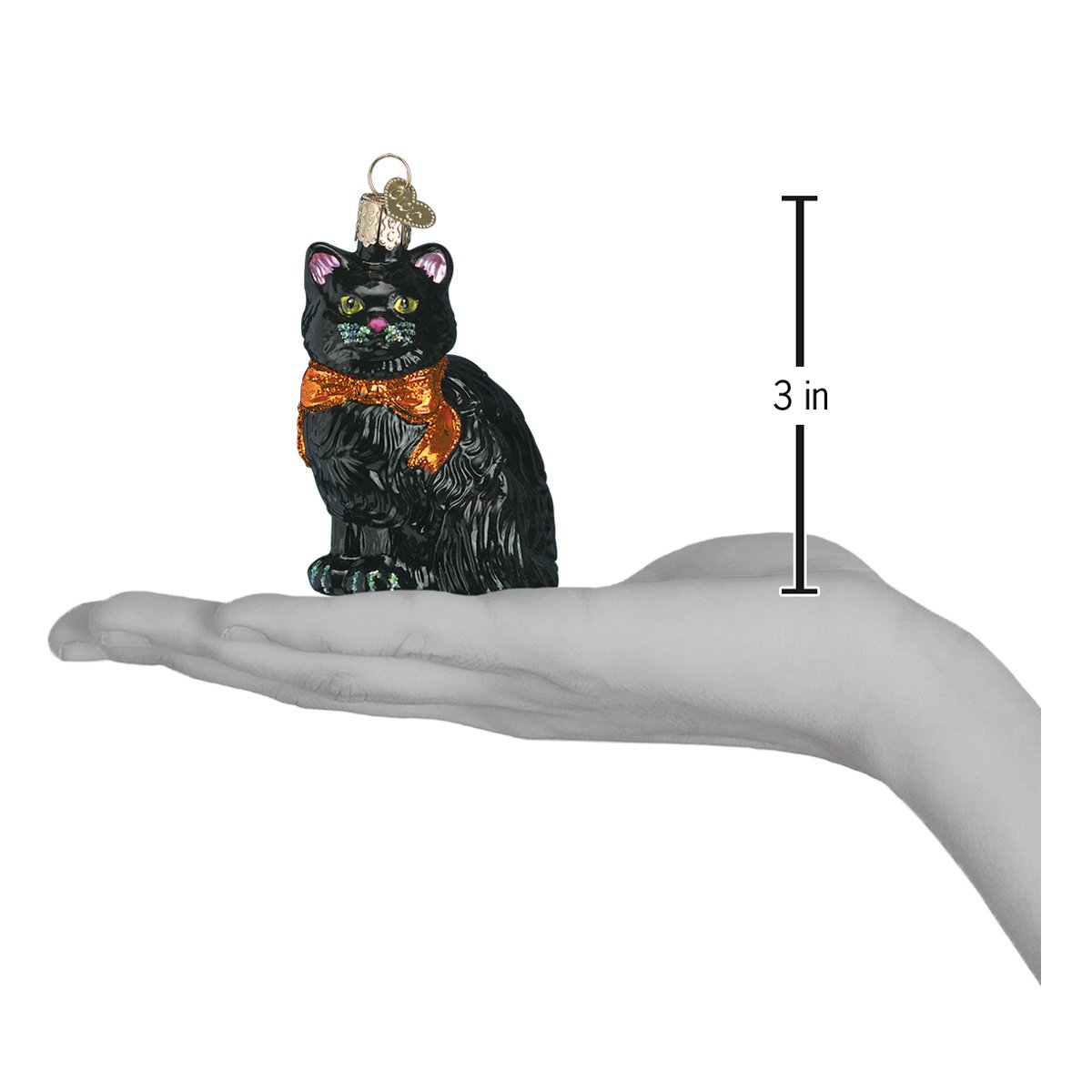 Old World Christmas Halloween Kitty Ornament featuring a cute black cat with Halloween-themed details on a festive ornament.