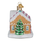 Sugar-coated cottage ornament by Old World Christmas, detailed holiday decoration with festive sugar coating and intricate design.