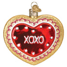 Old World Christmas Heart Cookie Ornament featuring a detailed, colorful heart-shaped cookie design with festive decorations.