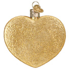 Old World Christmas Heart Cookie Ornament with red and white design, detailed heart-shaped cookie hanging ornament.