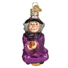 Old World Christmas witch on broomstick ornament featuring a detailed witch figure riding a broomstick.