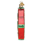Old World Christmas Christmas quilt ornament featuring festive patchwork design with colorful holiday patterns.