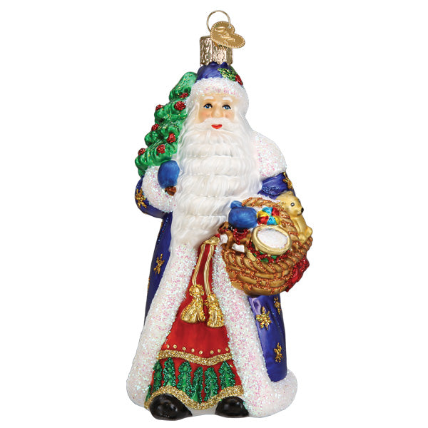 Old World Christmas Regal Father Christmas ornament featuring a festive Santa figure with detailed holiday attire.