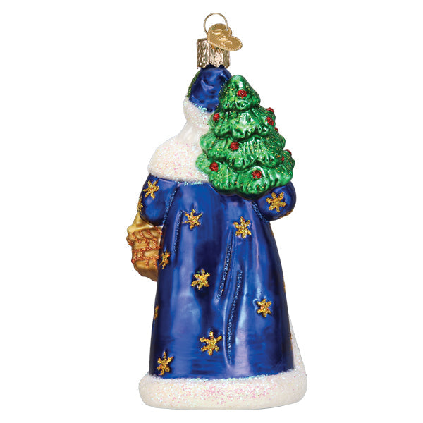 Old World Christmas Regal Father Christmas ornament featuring festive red and gold details with a cheerful Santa figure.