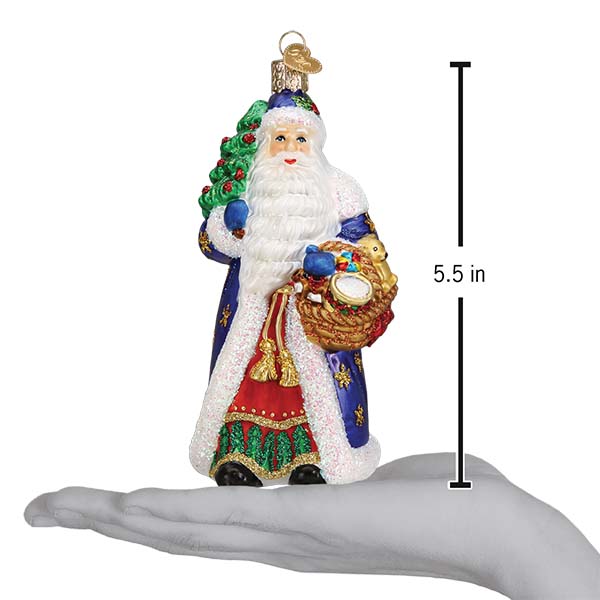 Old World Christmas Regal Father Christmas ornament featuring a detailed Santa Claus figure with festive attire.