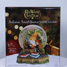 Old World Christmas Autumn Forest Gnome Snow Globe featuring a whimsical gnome figure amidst autumn trees and snow.