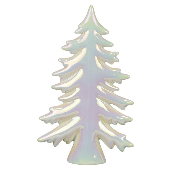 Iridescent ceramic trees set featuring four colorful decorative Christmas trees from Old World Christmas.
