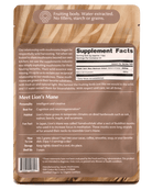 Ora Cacao Lion's Mane supplement in a clear bottle with a label, showcasing the natural mushroom powder product.